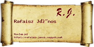 Rafaisz János névjegykártya